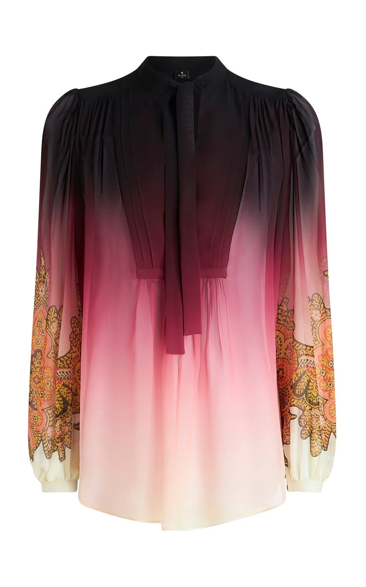Etro Bluse aus floralem transparentem Seiden-Chiffon