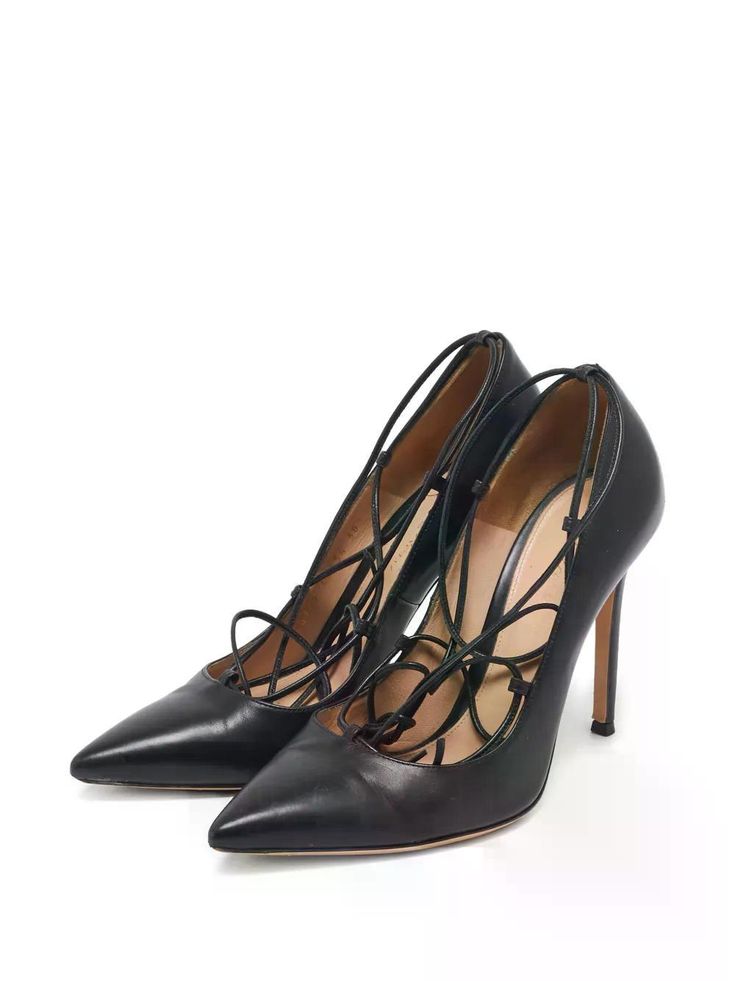 Gianvito Rossi 95 Lace-Up Slingback Pumps