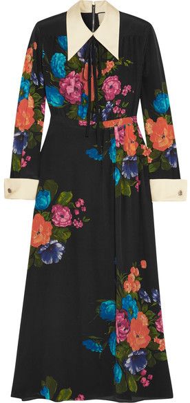 Gucci Schwarzes bedrucktes Kleid